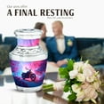 thumbnail image 4 of JAGASY Bike Funeral Urn for Mother, Blue Small Urn for Ashes Adult Male & Female, Forest Trees Decorative Urns for Human Ashes Keepsake, Pink Memorial Cremation Urns for Father, (3 Inch), 4 of 7