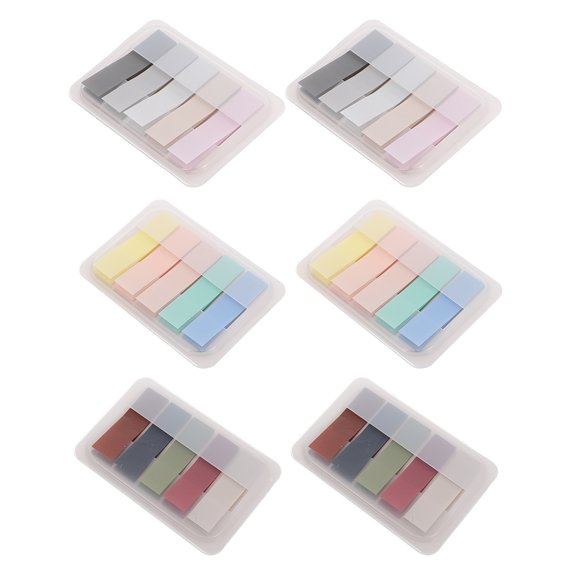 Qinfelern1 File Tabs Memorandum Office Sticky Notes, 1.77 X 0.47 X 0.04 in, Assorted, 6 Pack