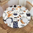 thumbnail image 2 of Drip Coffee Maker Pattern Round Fitted Tablecloths Table Covers Wipeable Waterproof Elastic for Kitchen Dinning Parties Wedding Picnic Medium Fits 45-50 Inch Table Size, 2 of 5