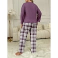 thumbnail image 2 of Musefolio Women Plus Size Casual Two-Piece Set - Long Sleeve Nightgown Set - Casual Clothing - Pullover Round Neck Fall/Winter Set 1X - 5X, 2 of 7