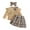 Khaki, variant on newwalpole Baby Girl Clothes Sets: 3 Piece Skirt Sets Ribbed Top Plaid Skirts with Headband Fall Outfits for Toddler 6-48 Months Khaki for Size 12-18 Months