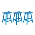 thumbnail image 3 of WestinTrends Malibu HDPE Outdoor Patio 24" Counter Stool Saddle Seat (Set of 3), Pacific Blue, 3 of 12
