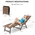 thumbnail image 4 of Pellebant Outdoor Chaise Lounge Aluminum Patio Folding Chair,Brown, 4 of 7