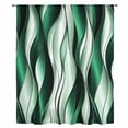 thumbnail image 2 of Green Striped Ombre Sheer Curtains 96 Inches Long, Modern Green Moire Geometric Light Filering Curtains, Privacy Drapes Simi Floor to Veiling Curtain for Living Room Bedroom Large Window Treatment, 2 of 9