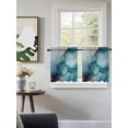 thumbnail image 3 of Teal Blue Marble Tier Curtains 36 Inch Length, Sheer Curtains for Bedroom Living Room Window Abstract Artwork Aesthetic Rod Pocket Voile Drapes Kitchen Curtains Small Half Window 27.5"x36" 2 Panels, 3 of 6