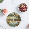 thumbnail image 4 of FMSHPON Nautical Themed Ship Anchor on Vintage Wooden Boards Set of 8 Round Coaster for Drinks, Absorbent Ceramic Stone Coasters Cup Mat with Cork Base for Home Kitchen Room Coffee Table Bar Decor, 4 of 6