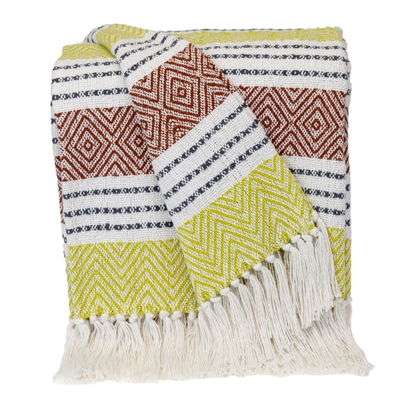 Parkland Collection Transitional Stripes Rust Rectangle 50" x 60" Throw