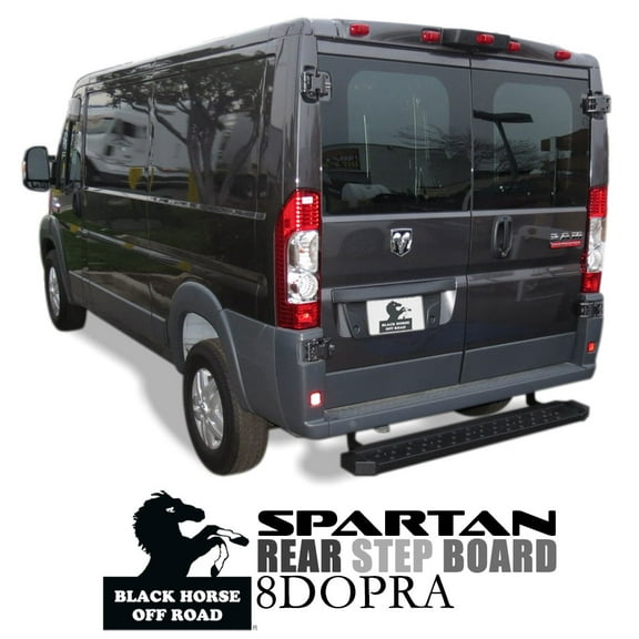 Black Horse Spartan Rear Step Board Black Compatible with 2014-2025 Ram Promaster 1500|2014-2025 Ram Promaster 2500|2014-2025 Ram Promaster 3500-8DOPRA