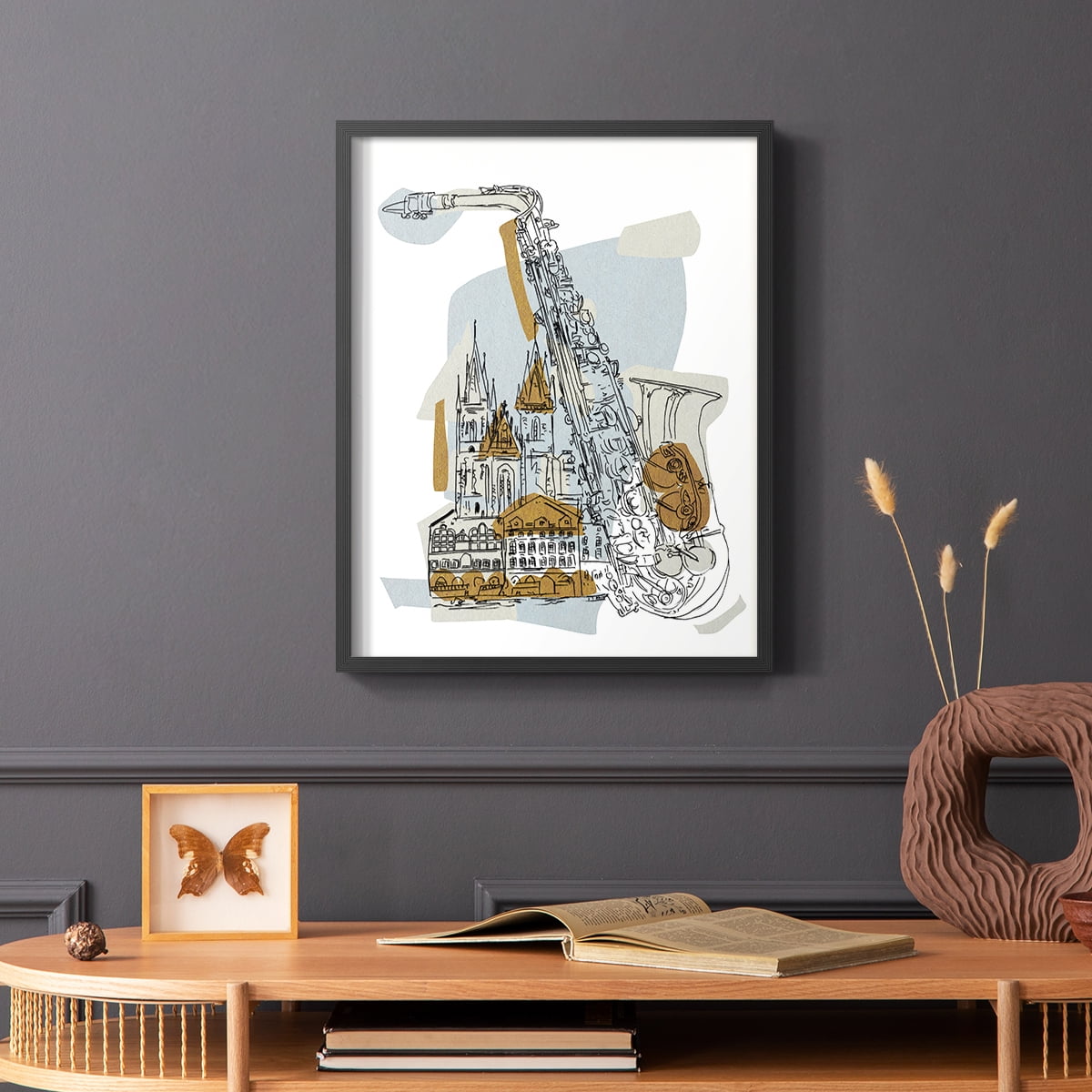 Rehearsal II Framed Print in Black Solid Wood Framed Print No Nail Hanging