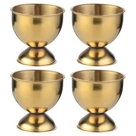 

TULVJAW Egg Cups Set Stainless Steel Eggs Hard Boiled Eggs and Soft Tray Tool Holders Kitchen Gold