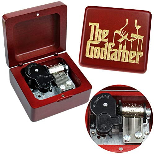 The Godfather Music Box Vintage Wood Carved Mechanism Musical Box Wind Up Music Box Gift for