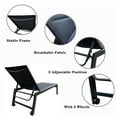 thumbnail image 3 of Adjustable Chaise Lounge Chair, 5-Position and Full Flat Aluminum Outdoor Recliner All Weather for Patio, Beach, Yard, Pool (Black), 3 of 8