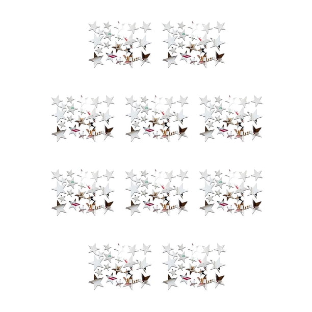 Moyic 20 piezas espejo pegatinas de pared arte acrílico nevera calcomanías autoadhesivo decorativo extraíble hogar TV decoración interior plata Plata 10piezas Moyic CBP022481