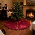 thumbnail image 5 of XEOVHV 52-Inch Red Velvet Christmas Tree Skirt – Ruffled Holiday Tree Skirt for 6ft to 7.5ft Trees, Vintage Style Christmas Tree Base Cover, Soft Tree Skirt for Home & Gift Décor, 5 of 9