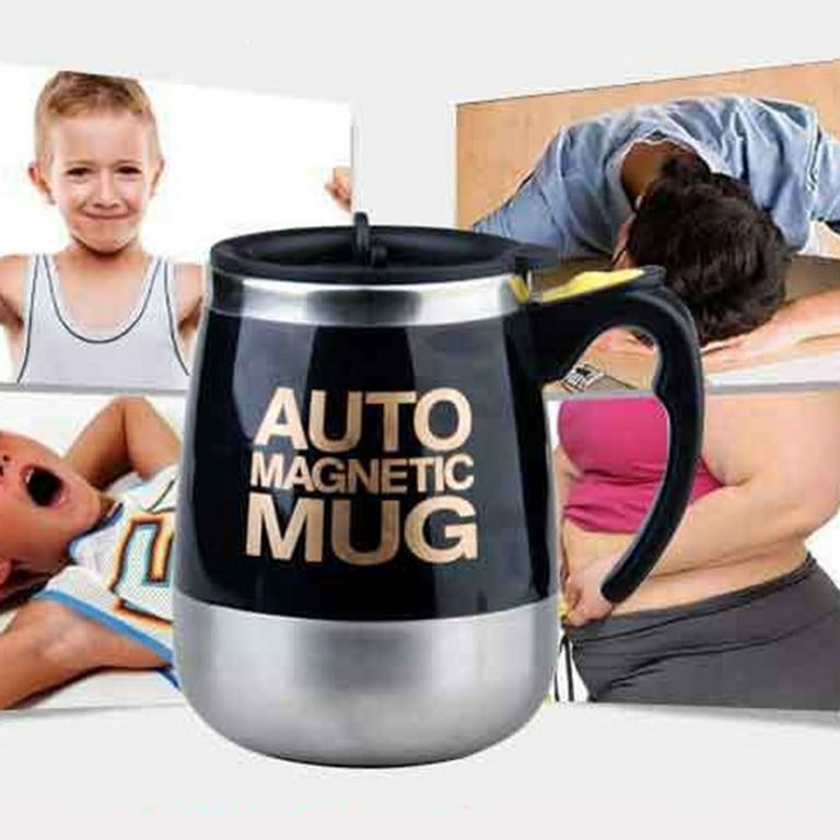 400ml Stainless Steel Electric Self Stirring Coffee Cup Chocolate Milk  Mixer Mixing Watter Magnetic Mug with Cover (Bettery Not Included) 