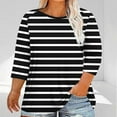 thumbnail image 5 of Hvyesh Plus Size 3/4 Sleeve Tops for Women Summer Print T Shirt 2025 Summer Oversized Tshirts Chollos, 5 of 5