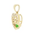 thumbnail image 2 of 14k Yellow Gold, Heart 15 Anos Quinceanera Pendant Charm Green White Created May CZ 14mm Wide NO Necklace, 2 of 7
