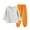 Orange, variant on CHEEREAM Kids Summer Outfits Active Jogger Pants and Button Crew Neck Long Sleeve Shirt Boys Comfy Leisure Summer 2-Piece Sets