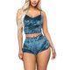 thumbnail image 1 of Conjunto de Pijama de terciopelo para mujer, Sexy ropa de dormir con tirantes finos, pantalones cortos de terciopelo, 2 piezas, 1 of 4