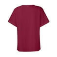 thumbnail image 7 of Womens Clothing Homenesgenics Woman Clothes under $5 Women's Fashion Casual Solid Color Button Neck T-Shirt Blouse Red L, 7 of 7