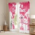 thumbnail image 3 of Manfei Cartoon Xmas Snowman Curtains Pack of 2 (42x84 Each),Pink Christmas House Curtains Blackout,Happy New Year Bedroom Curtains For Kids,Super Cozy Room Decor, 3 of 6