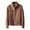 Brown, variant on Men's Faux Suede Leather Jacket, Slim Fit Lapel Collar Trucker Coat Classic Motorcycle Biker Button Down Shirt Jackets Coat Brown L