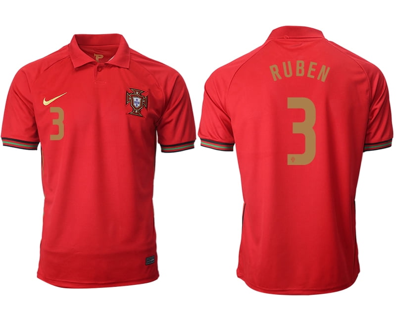 عطر شوبارد Men 2021 European Cup Portugal home red 3 Soccer Jersey هجيز