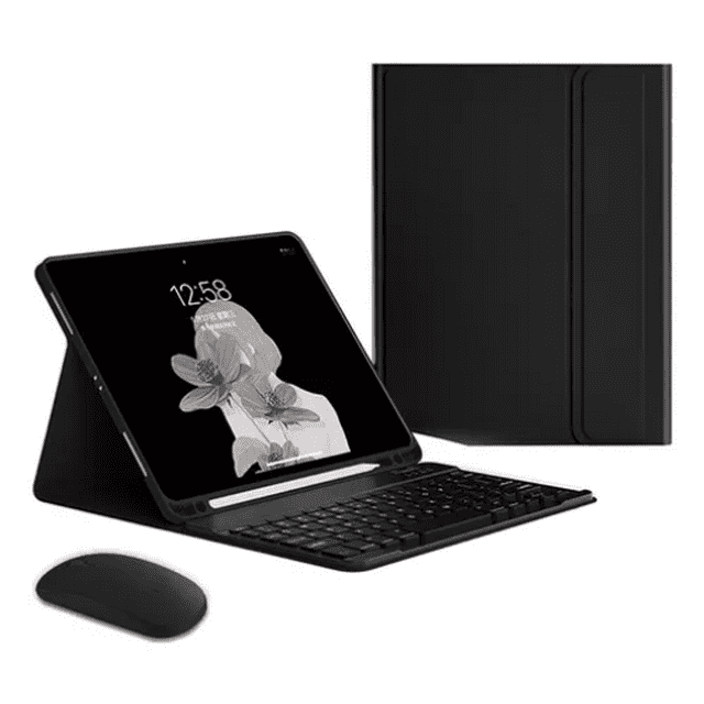 Étui Clavier pour iPad 9e/8e/7e Génération avec Pavé Tactile et Porte-Crayon, Touches Rondes Clavier Détachable pour iPad9/iPad8/iPad7/Air3/Pro10.2