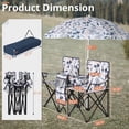 thumbnail image 2 of Portable 2-Seat Folding Chair with Sun Umbrella, Coconut Tree Outdoor Camping Fishing Chair with Oxford Fabric & Iron Frame, 2 of 11