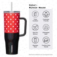 thumbnail image 4 of Corkcicle x Disney Minnie Mouse Cruiser Vaso aislado con asa y pajita, lunares rojos, 40 oz – Botella de agua reutilizable que mantiene las bebidas frías 20 horas, calientes 9 horas – Apto para portav, 4 of 5