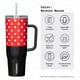 thumbnail image 4 of Corkcicle x Disney Minnie Mouse Cruiser Vaso aislado con asa y pajita, lunares rojos, 40 oz – Botella de agua reutilizable que mantiene las bebidas frías 20 horas, calientes 9 horas – Apto para portav, 4 of 5