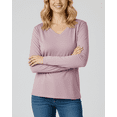 thumbnail image 3 of Real Essentials 4 Pack: Women’s Cotton Long Sleeve V-Neck T-Shirts – Soft Casual Lounge Tee Tops (Available in Plus), 3 of 4