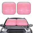 thumbnail image 6 of Lsque Sparkly Pink Glitter 2 PCS Windshield Sun Shade | CarFoldable Window Covers | Car Accessories Reflect UV for Universal Cars SUV Truck | Medium, 6 of 7