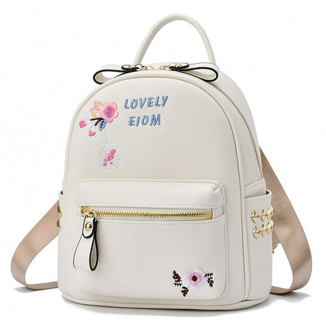 Sac à Dos Mini pour Femmes Mode Simple Fleur Sac de Jour Décontracté Sac à Dos en Similicuir