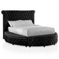 thumbnail image 3 of FOA Vriam 3-Piece Black Fabric Storage Bedroom Set - King + 2 Nightstands, 3 of 11