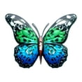 thumbnail image 2 of Modern Butterfly Wall Sculpture Decor Hanging Metal Collectible Figurine Artwork Blue Green, 2 of 10