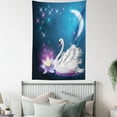 thumbnail image 4 of Swan Tapestry, Magic Lily and Fairy Swan at Night Swimming in Lake under Moon and Stars Picture Art, Wall Hanging for Bedroom Living Room Dorm Decor, 60W X 80L Inches, Blue White, by Ambesonne, 4 of 5