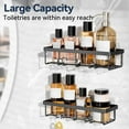 thumbnail image 5 of Rust Proof Shower Caddy No Drill Bathroom Organizers with Removable Hooks Soap Holder Wall Mounted 2/3/5 Pack Bright Black - Outdoorfun, 5 of 6