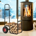 thumbnail image 3 of Patiojoy Firewood Log Cart Carrier Firewood Cart Wood Hauler with Wear-Resistant and Shockproof Rubber Wheels, 3 of 10