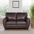 thumbnail image 2 of Lexicon Rubin Faux leather 2-Piece Upholstered Sofa Set in Dark Brown, 2 of 12