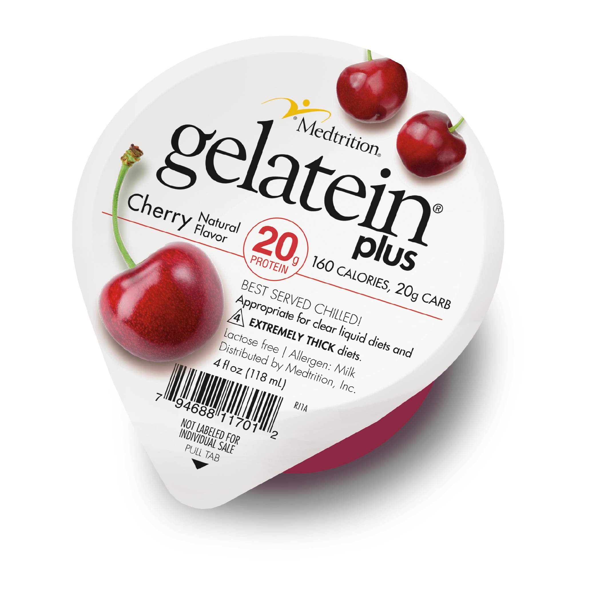 Medtrition, Gelatein Plus Cherry, 20 grams of protein, 4 fl oz