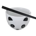 thumbnail image 3 of Whimsical Ceramic White Giant Panda Bear Ramen Noodle Bowl With Chopsticks Set, 3 of 7