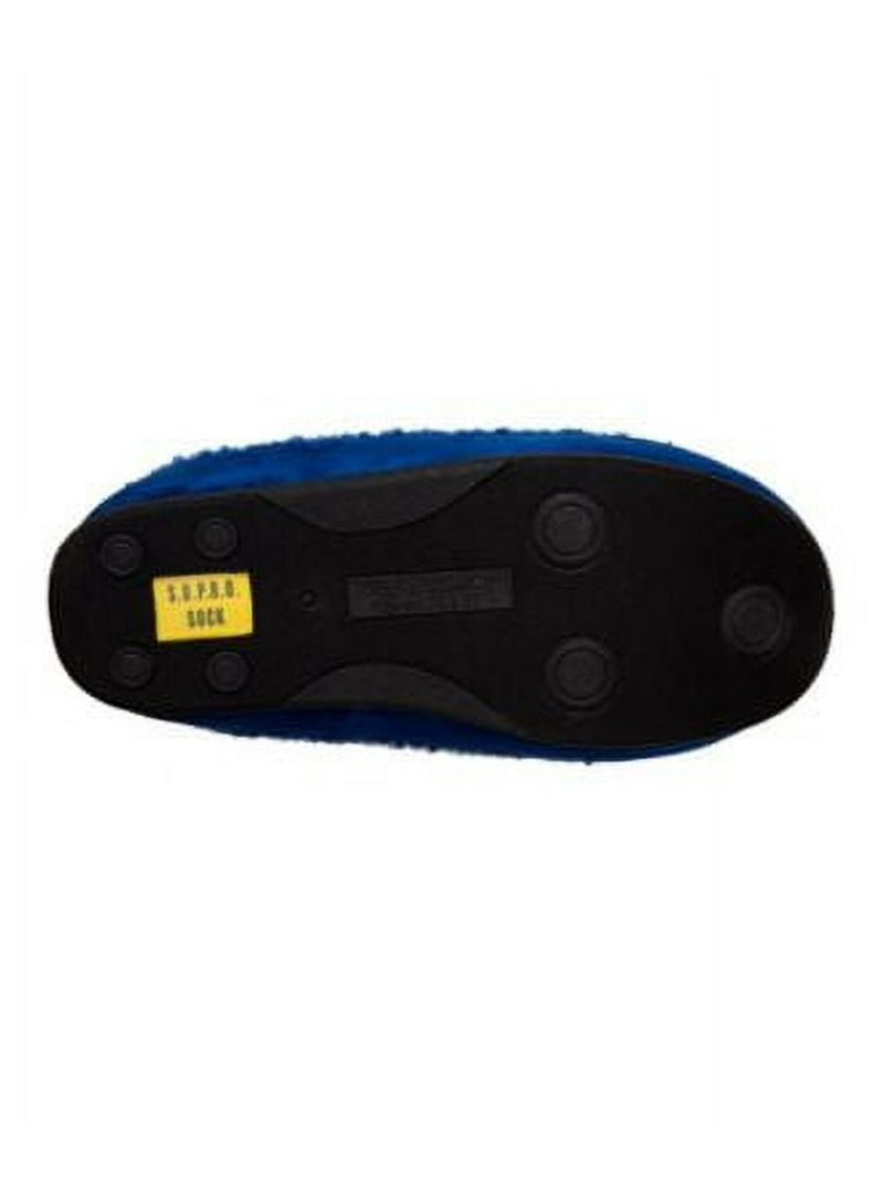 DEER STAGS Mens Blue Smiley Face Cushioned Slipperooz Round  display picture 2