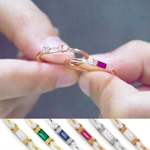 Square Cubic Zircon Small Women Ring Rose Gold Color Micro Paved Female Finger Ring Jewelry