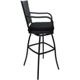 thumbnail image 3 of Outdoor or Indoor Metal Bar Stool 30" Seat - Elon Arms - Black Fabric - Black, 3 of 3