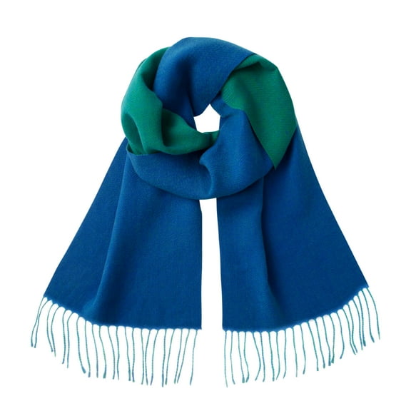 Calvin & Olivia Ultra-Soft Comfort Feel Unisex Winter Solid Plain Scarves Wool Feel Classic Super Soft Luxurious Scarf Two Tone Green Tuqroprise