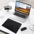 thumbnail image 4 of 1 set Bluetooth Keyboard Bluetooth mouse with Touchpad，Rechargeable Portable Wireless Bluetooth Tablet Keyboard with Trackpad Bluetooth mouseCompatible for iPad, iPhone,iOS Android Windows, 4 of 9