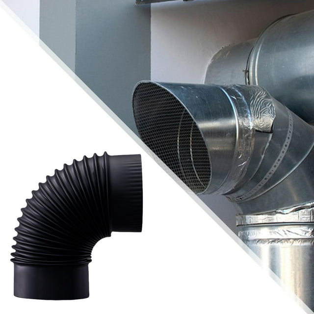 Adaptador de tubo de ventilación para estufa, codo negro de , resistente a altas temperaturas, para accesorios de ventilación de cocina, codo Identificación 153 cm