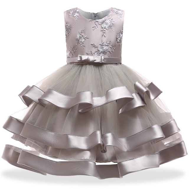 Nouvelles Robes pour Filles Tutu Princesse Robe de Soirée pour Enfants Robe de Demoiselle d'Honneur pour Enfants Robe de Mariage vestido 5 6 7 8 Ans