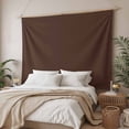 thumbnail image 3 of Brown Pure Color Tapestry for Bedroom Wall Hanging Tapestry, Aesthetics Contemporary Luxury Ceiling Backdrop Tapestries Poster Blanket Wall Decor for Teens Room Living Room Dorm 51" x 59", 3 of 8